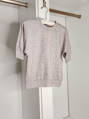 The Fifth Label Heathered Taupe Short Sleeve Sweatshirt